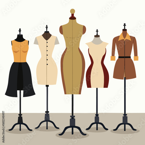 Professional Fashion Dress Forms: Elegant Vector Collection
