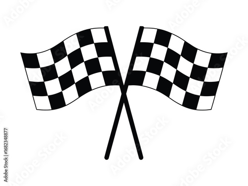 Minimalist Racing Flag Vector - Checkered Pattern for Motorsport, Speed & Competition Designs
