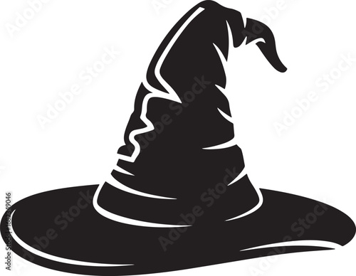 Halloween hat silhouette vector art illustration Shapes Collection Isolated on White Background