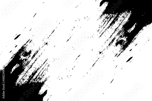 Vector black brush stroke on white background.