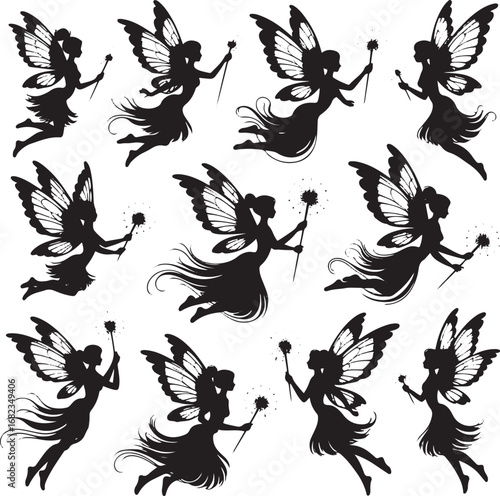 Halloween ghost pumpkin silhouette vector art illustration Shapes Collection Isolated on White Background
