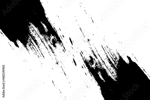 Vector grunge brush strokes texture rough black scratches for paint splatter template. Black and white grunge frame