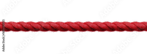 A horizontal, red twisted rope