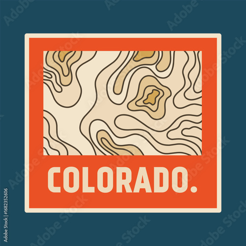 Colorado Map and Topographic Badge Design 