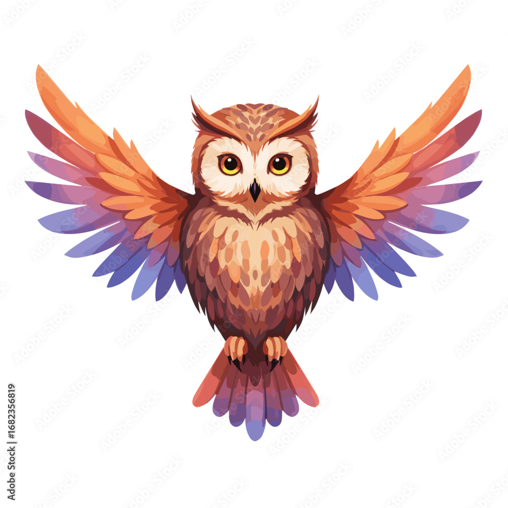 Fototapeta premium Colorful Flying Owl