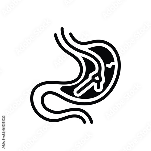 Black solid icon for gastroscopy