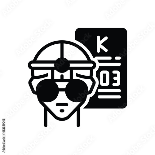 Black solid icon for vision check