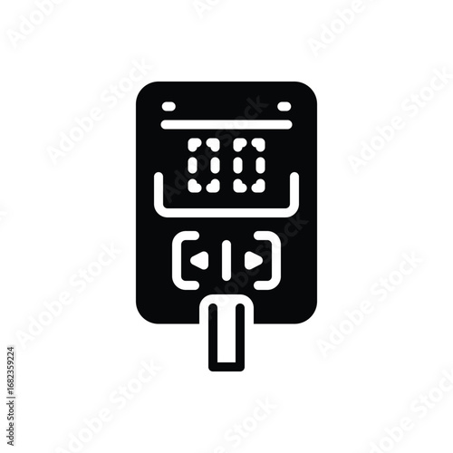 Black solid icon for blood glucose meter