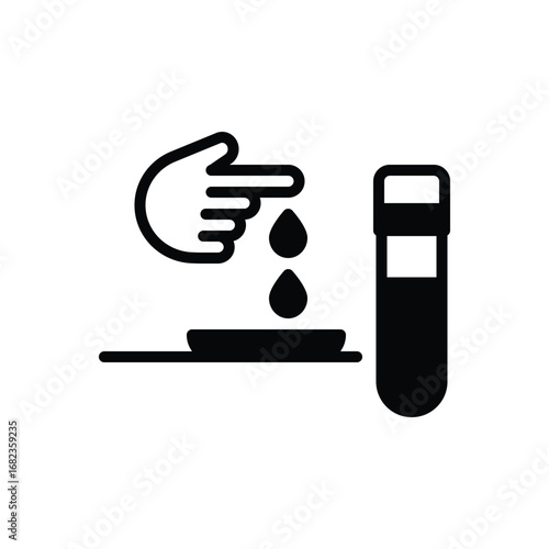 Black solid icon for blood test