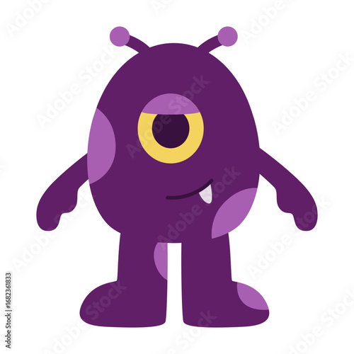 Cute One-Eyed Monster Cartoon