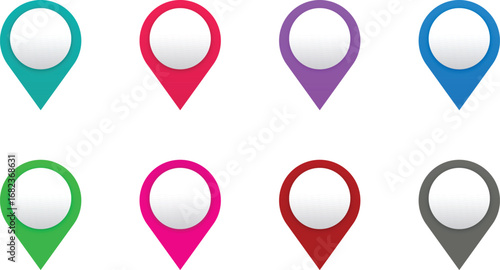 Collection of Colorful Location Pin Icons