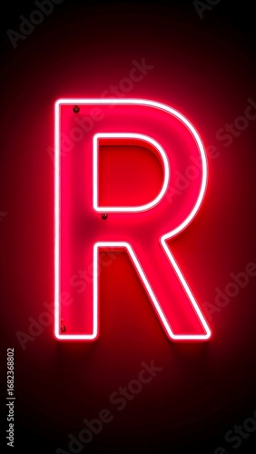 Neon Letter R in Red