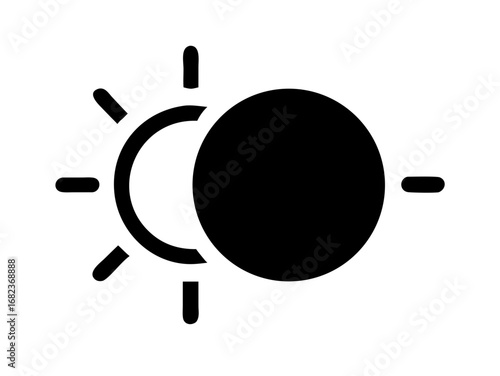 Vector art of solar eclipse icon for astronomical event