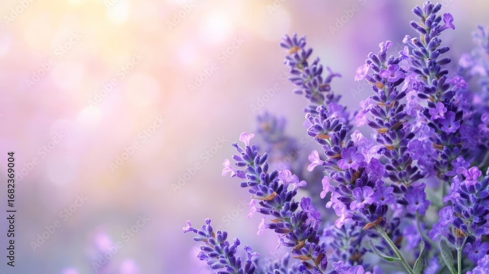 Naklejka premium A close-up of lavender flowers with a blurred background