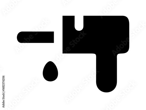 Illustration of a caulking gun with a visible drip of caulk against a white background space view