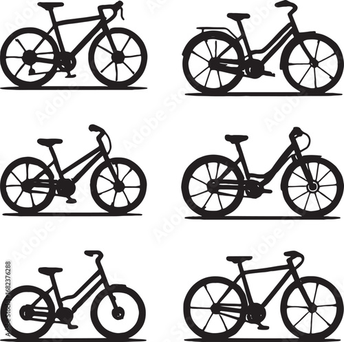 Vector Illustration of Different Bicycle Styles
