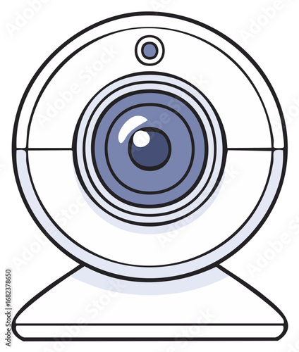 Modern White Computer Webcam Illustration for Video Communication and Digital Technology