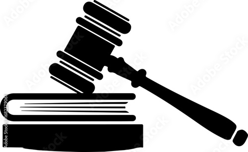 judge gavel silhouette vector illustration
