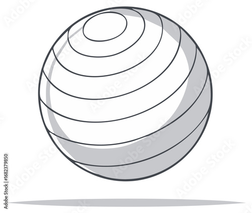 Gym ball outline exercise equipment for pilates fitness and balance training