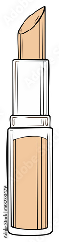 Illustration of a concealer stick for beauty and cosmetics makeup