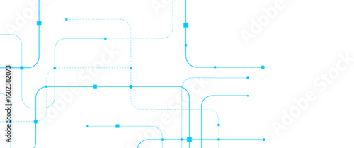 Vector abstract digital technology with crossed blue lines and dots.