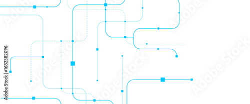 Vector abstract digital technology with crossed blue lines and dots.