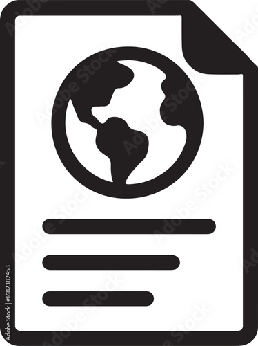 Environmental impact report silhouette icon representing sustainability, ecology, and eco assessment.