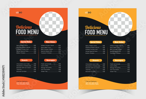 Restaurant food price menu flyer banner design