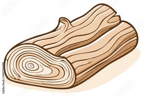 Cartoonish Log Pile: Wood Grain Illustration, Textured Lumber, Vector Design, Woodworking