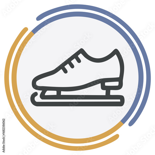 Modern outline ice skate icon ideal for winter sport and recreational activity designs
