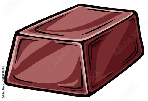 Stylized red brown block representing a valuable bar ingot