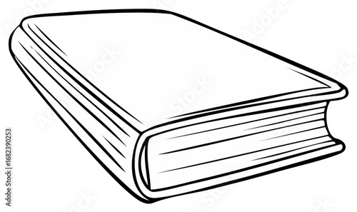 Vector illustration of a closed book in a comic book style.