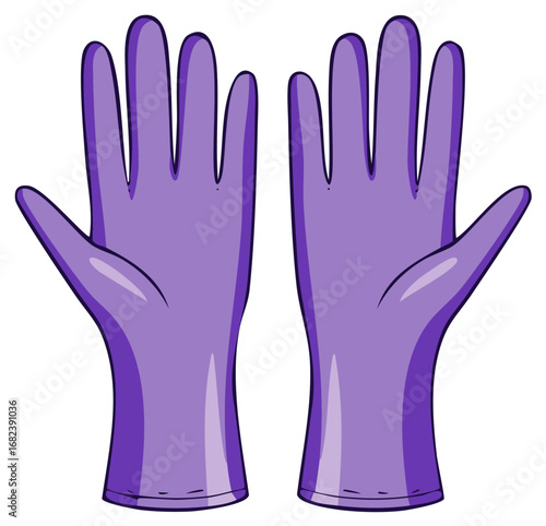 Pair of Purple Disposable Gloves for Protection and Hygiene