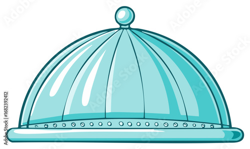 Covered Dish Food Protector: Dome Food Cloche Plate with Handle Detail