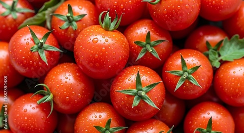 Fresh cherry tomatoes with water drops © Happy Stock Images