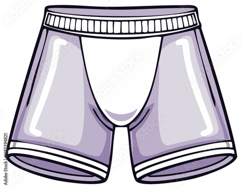 Cartoon illustration of classic men's boxer brief underwear with an elastic waistband