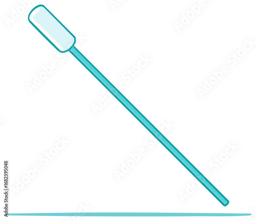 Illustration of a Nasal Swab for Testing with a Blue Handle and Soft Tip for Diagnostic Purposes