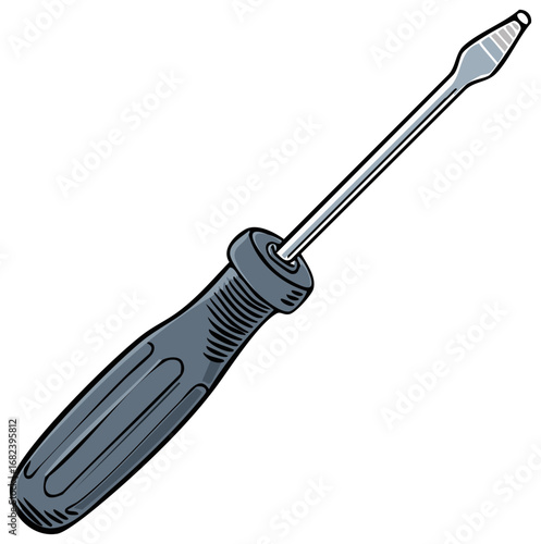 Screwdriver with a Gray Handle for DIY Projects and Home Maintenance Tools
