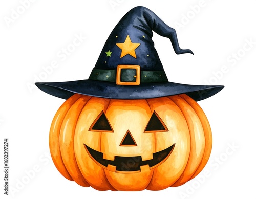 Halloween Pumpkin Witch Hat