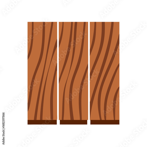 Wooden planks in flat style illustration