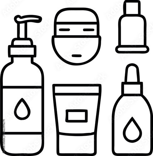 set of skincare icons