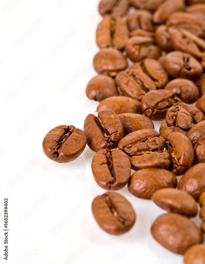 Obraz premium Coffee Beans on White Background