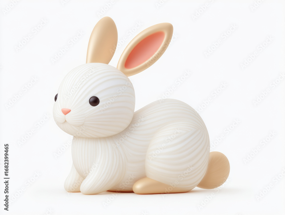 Obraz premium Cute white cartoon rabbit