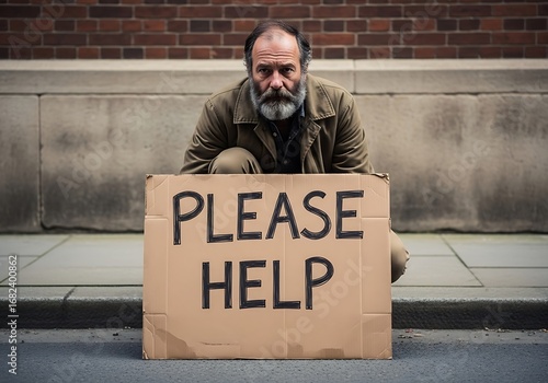 Homeless man asking for help