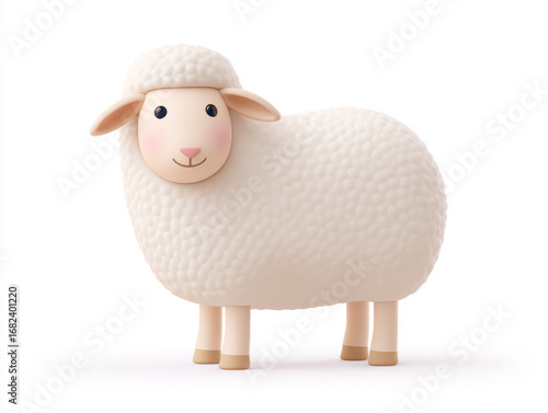 White sheep in cartoon style