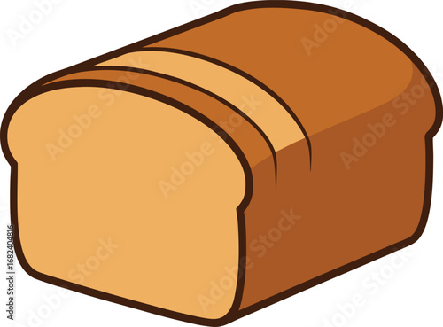 Brown sliced loaf of bread vector illustration food icon eps file transparent background