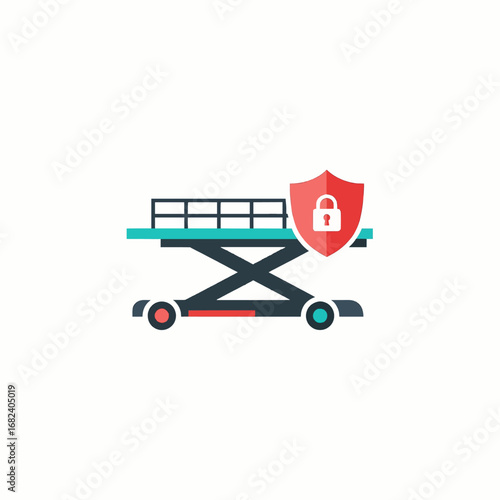 Airplane cargo loading ramp  Minimal Flat Vector Illustration for logistics, delivery, shipping, templates, and brandless design