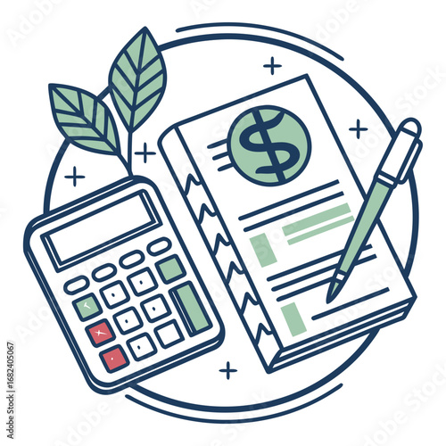 Financial concept of accounting, illustration in cartoon style