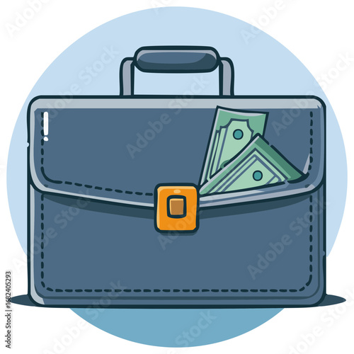 Open briefcase revealing stacks of cash business finance and investment concept