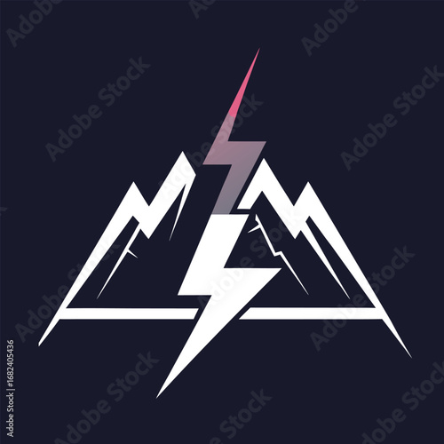 Minimal mountain silhouette with zigzag layers